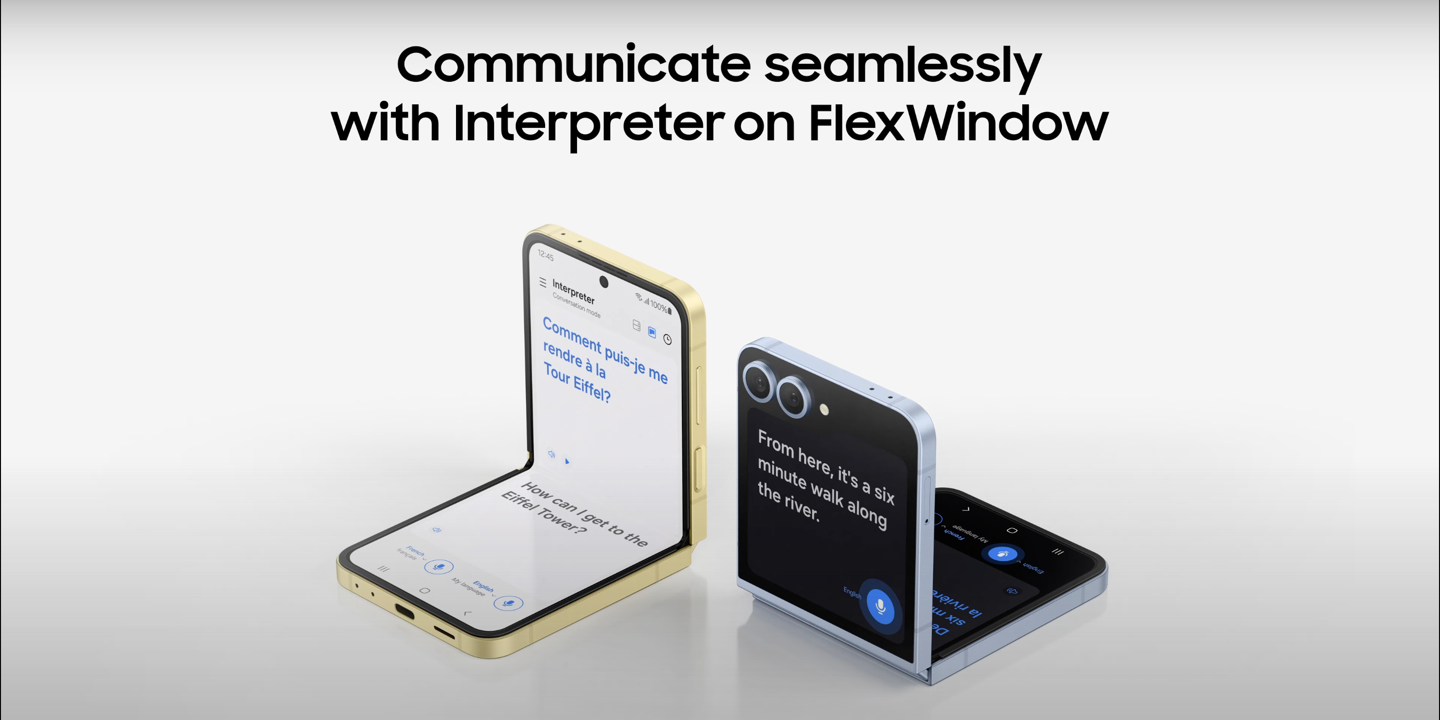 Interpreter Mode working in two Galaxy Z Flip 6 models side by side