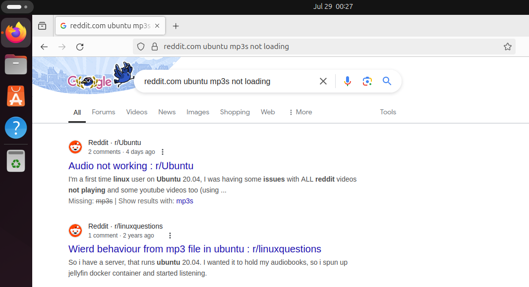 researching an issue with mp3s not loading on google