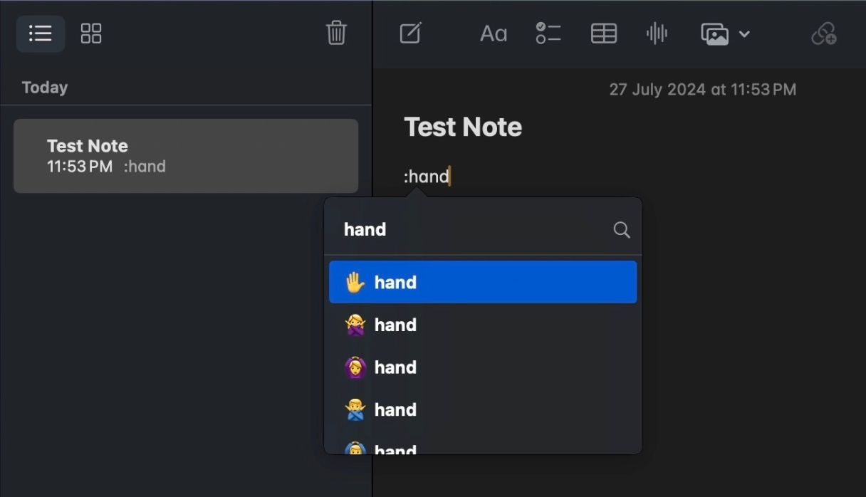 Rocket app for macOS working in the Notes app