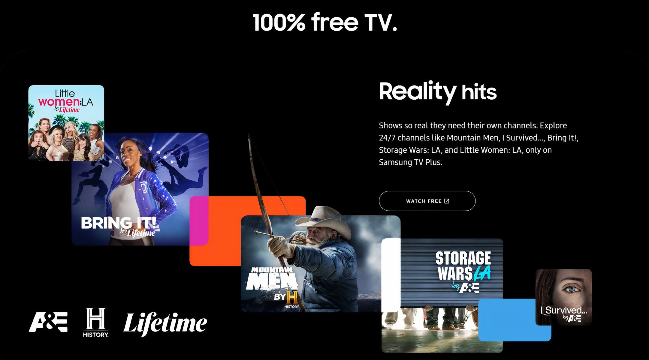 Samsung website advertising free TV.