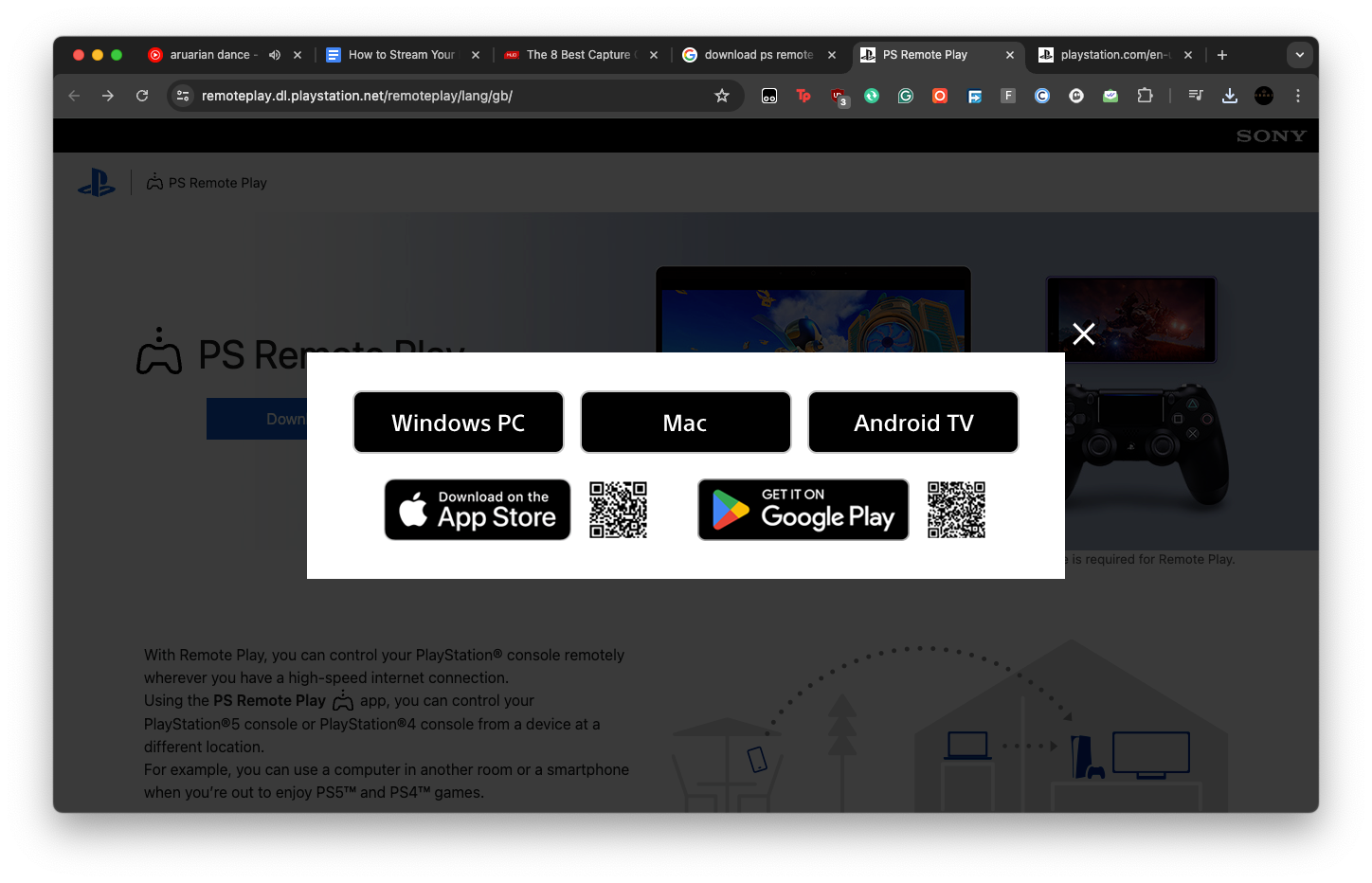 درخواست دانلود PS Remote Play برای پلتفرم