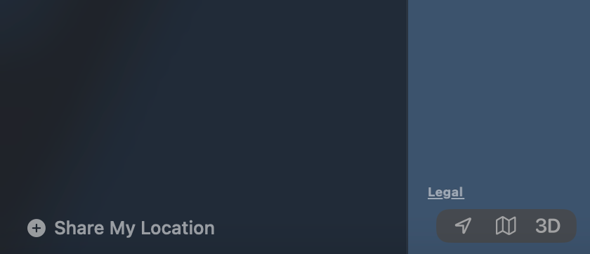 Кнопка «Поделиться моим местоположением» в приложении «Найти меня»