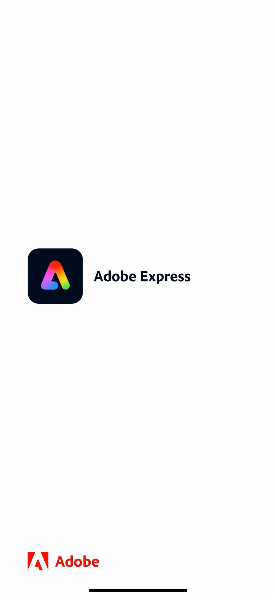 صفحه اصلی Adobe Express Mobile