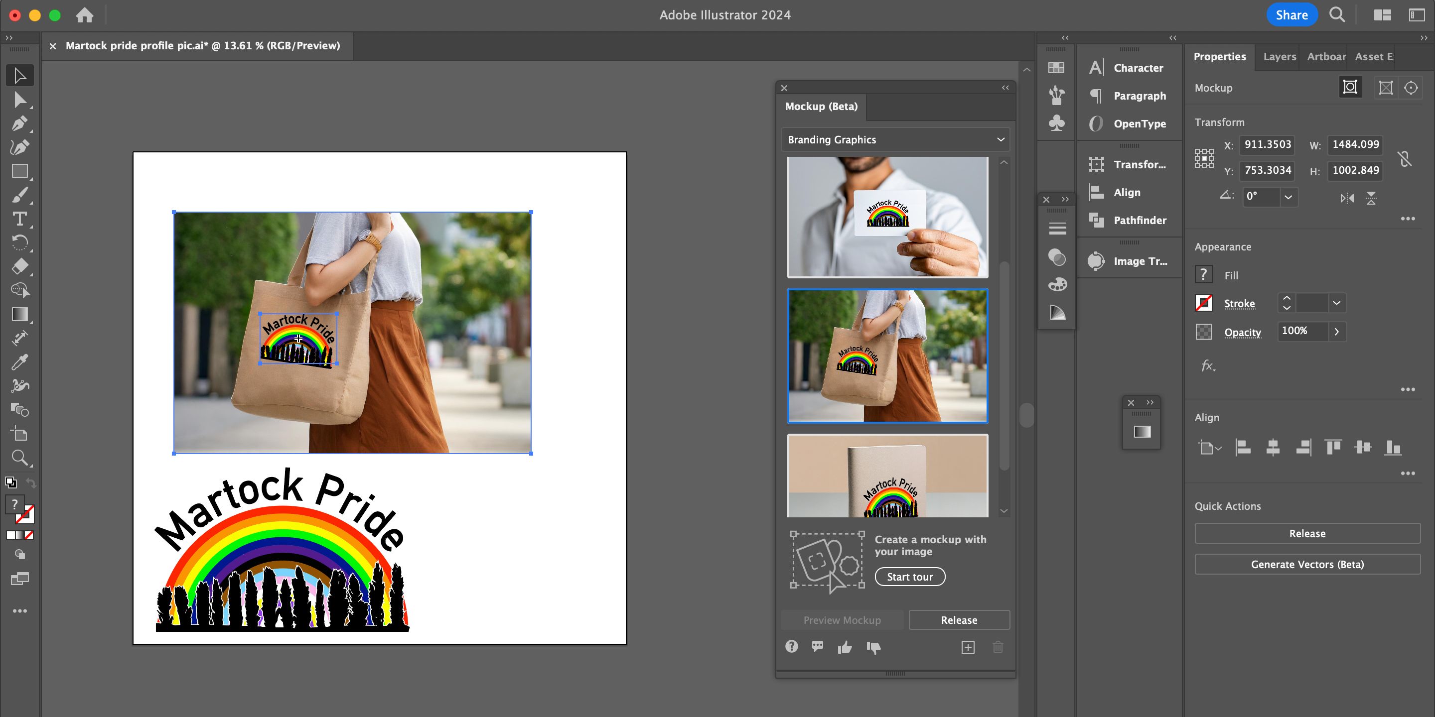 ابزار هوش مصنوعی Adobe Illustrator Mockup