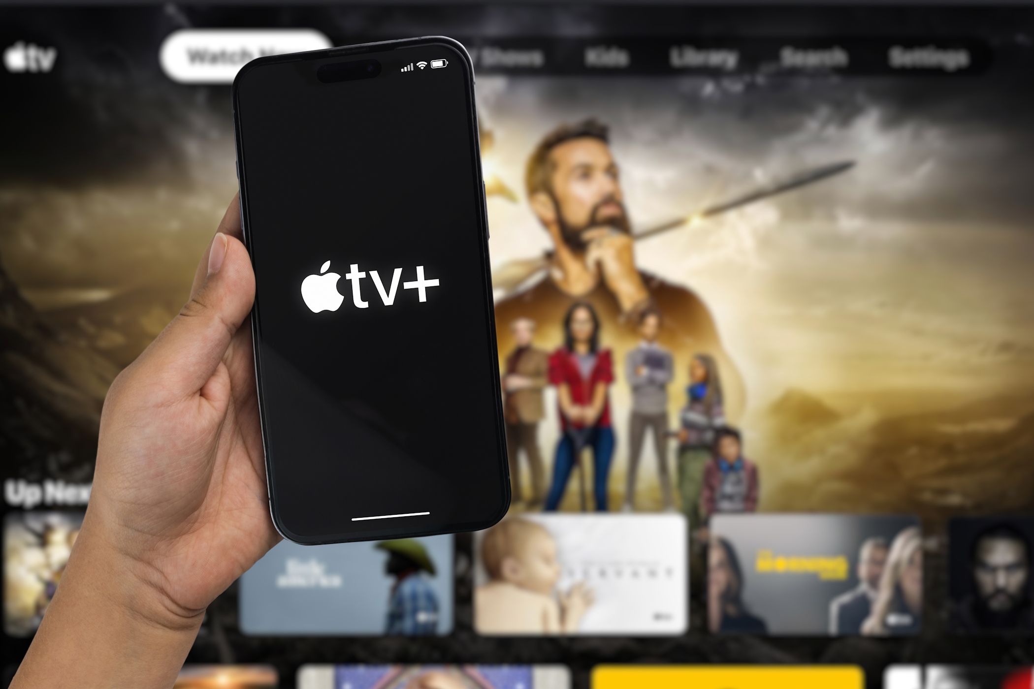 appletv plus logo on smartphone screen