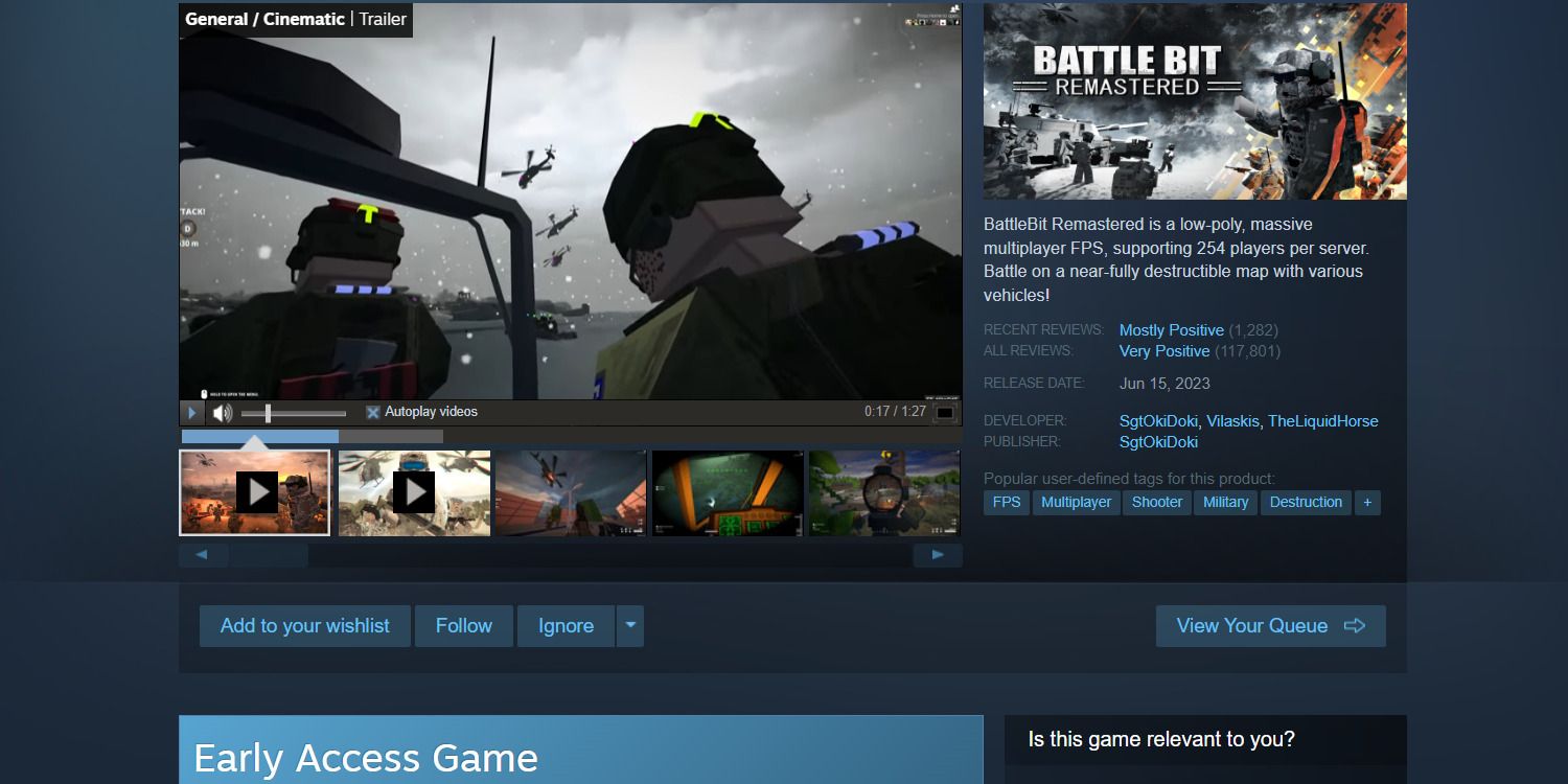 Battlebit Remastered Steam game in Early Access