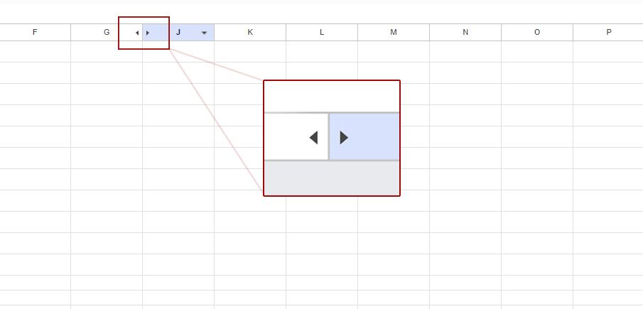 ستون‌های مخفی در Google Sheets