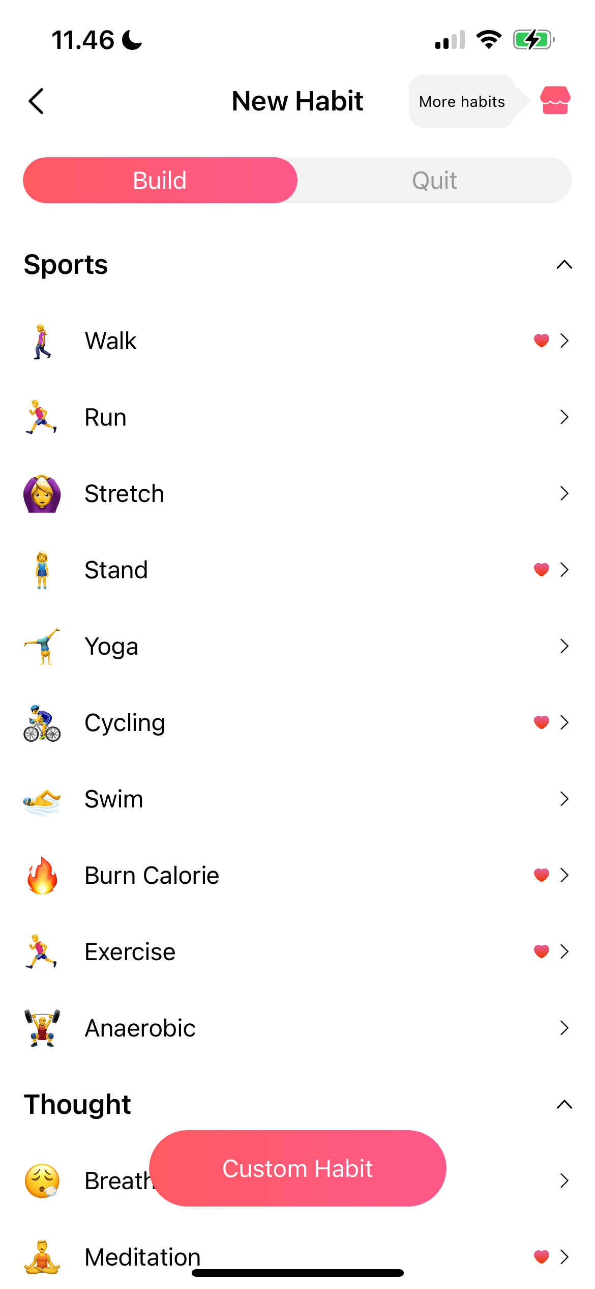 Make a new habit in the Habit Tracker iOS app