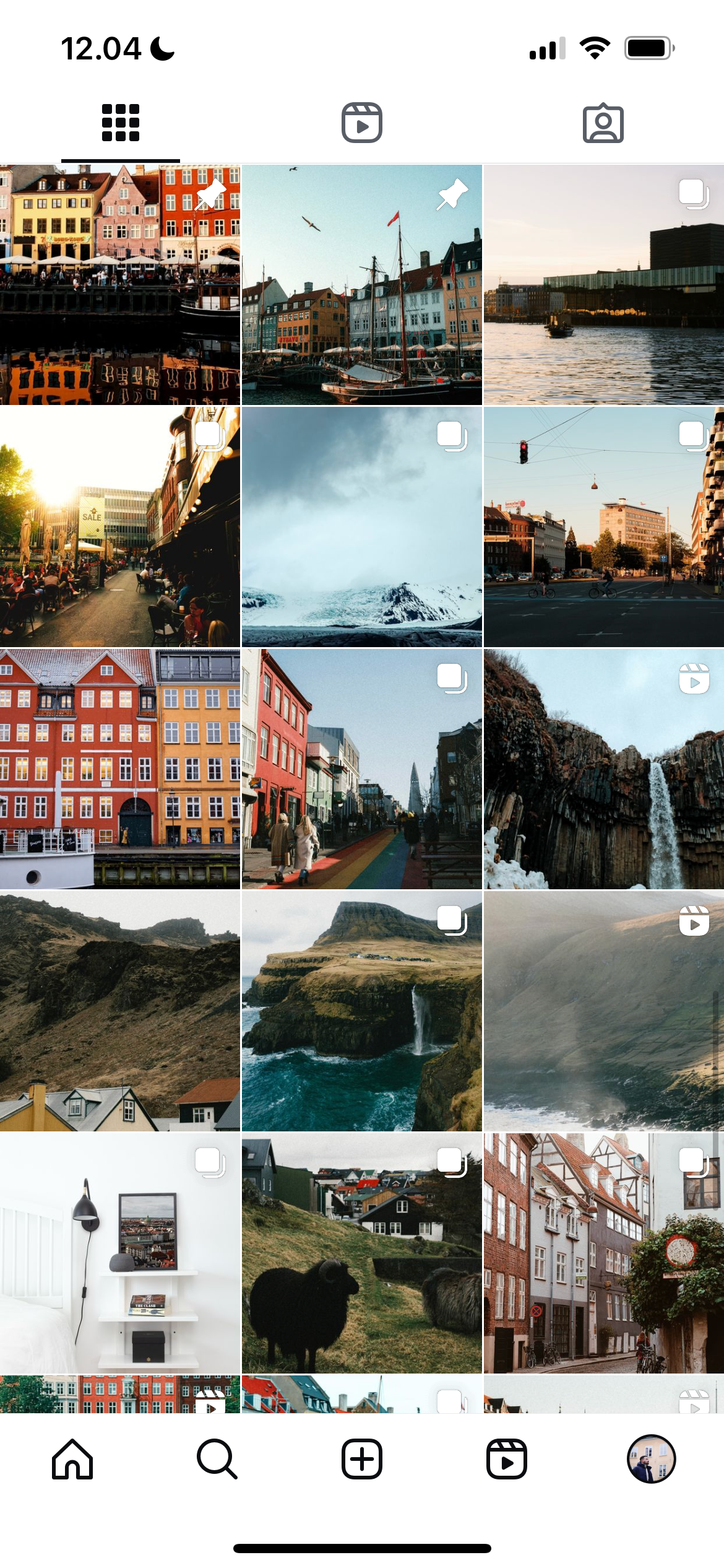 A photographer's portfolio on Instagram