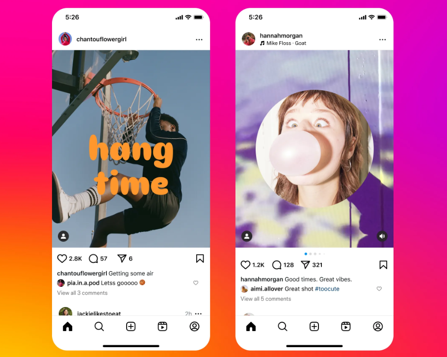 Examples of Instagram's new text tools applied to photos