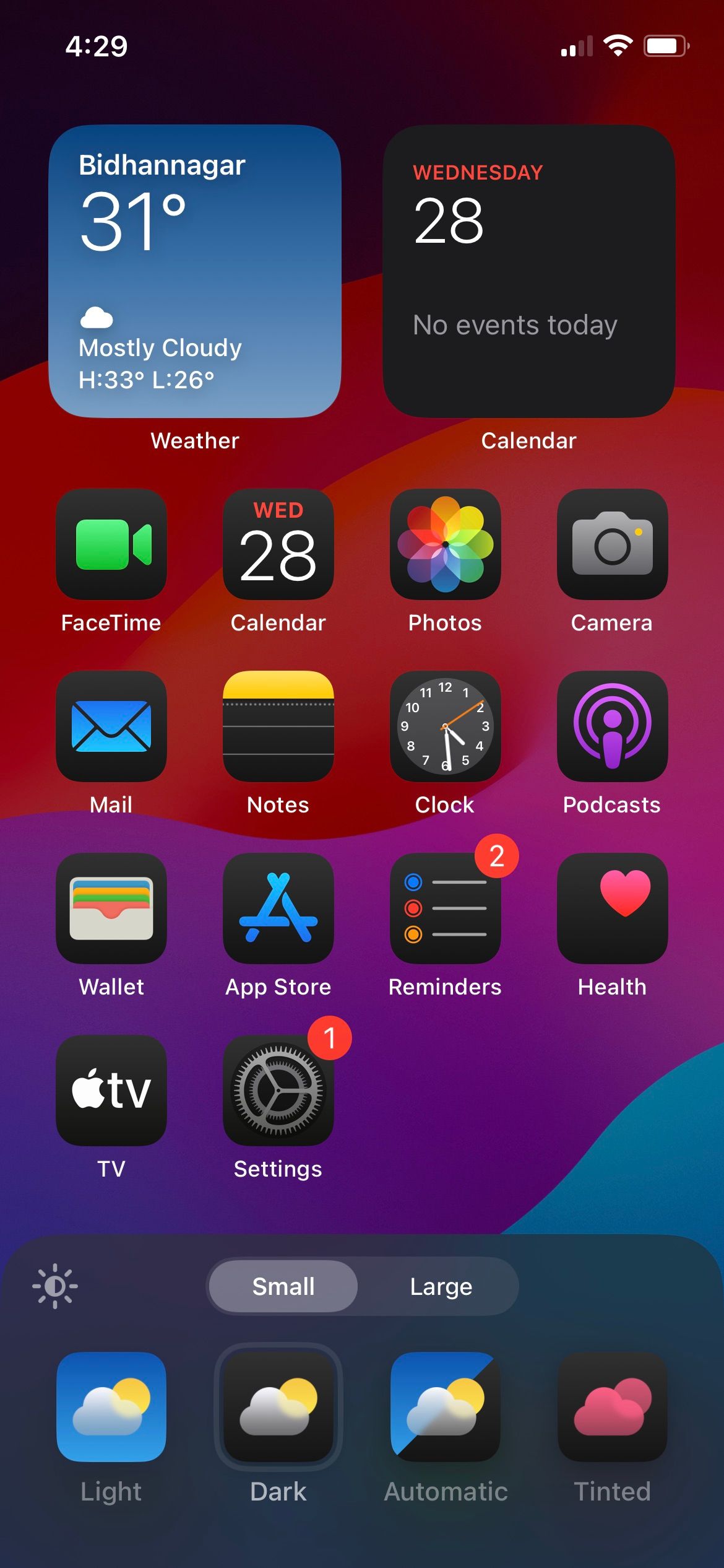 رنگ آمیزی نمادهای تیره در iOS 18