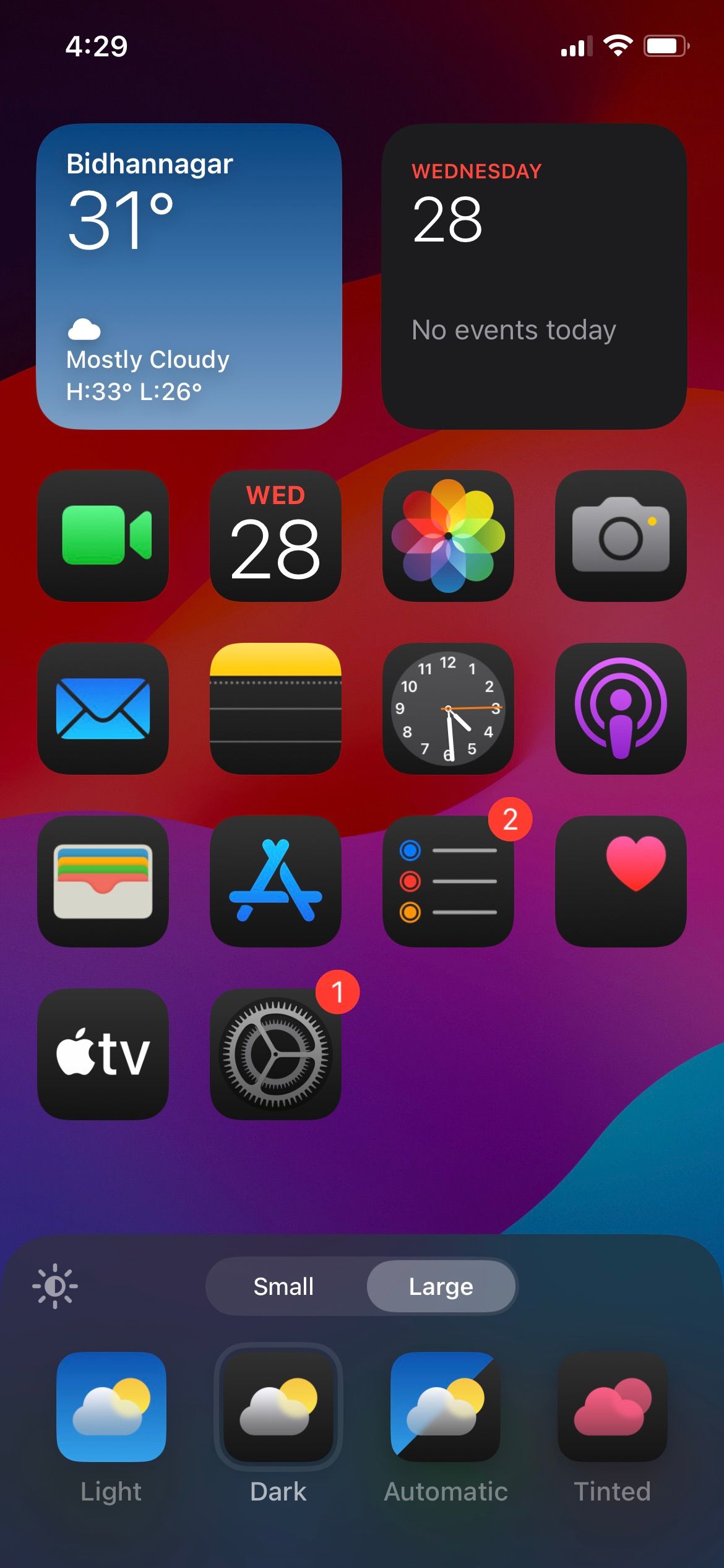تغییر به نمادهای بزرگ در iOS 18 در آیفون