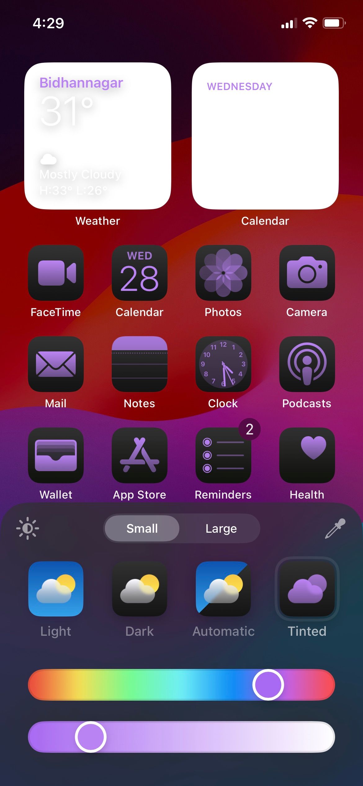 رنگ آمیزی نمادها در iOS 18 در آیفون