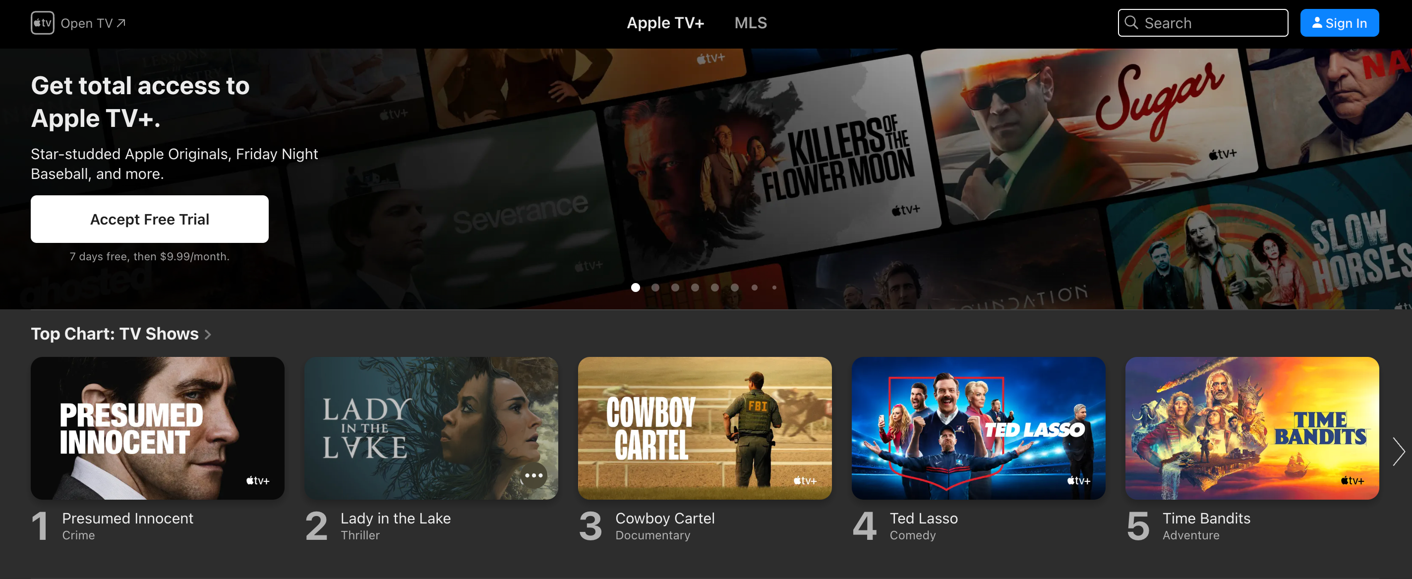 صفحه اصلی Apple TV+