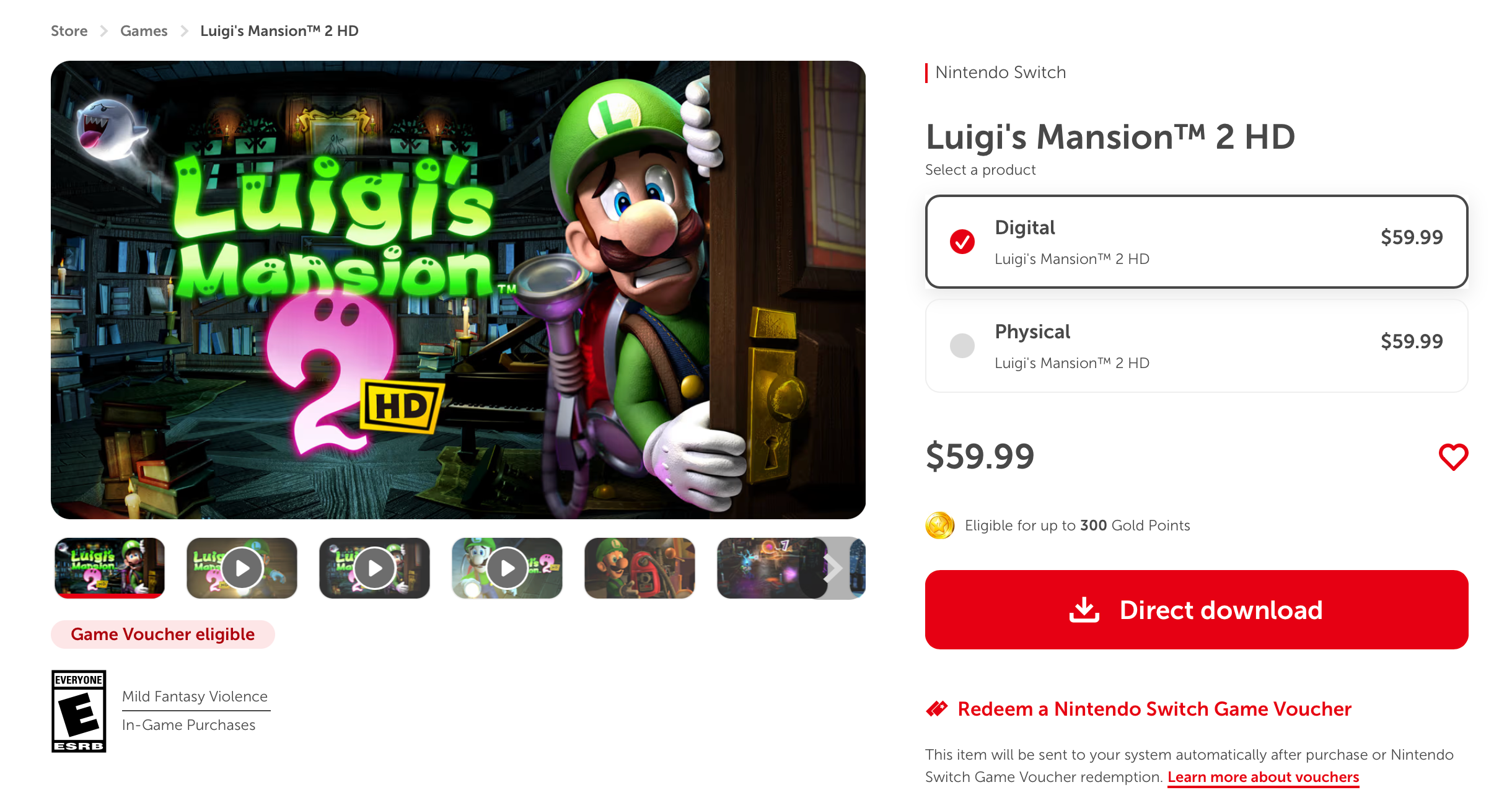 اسکرین شات صفحه فروشگاه Luigi