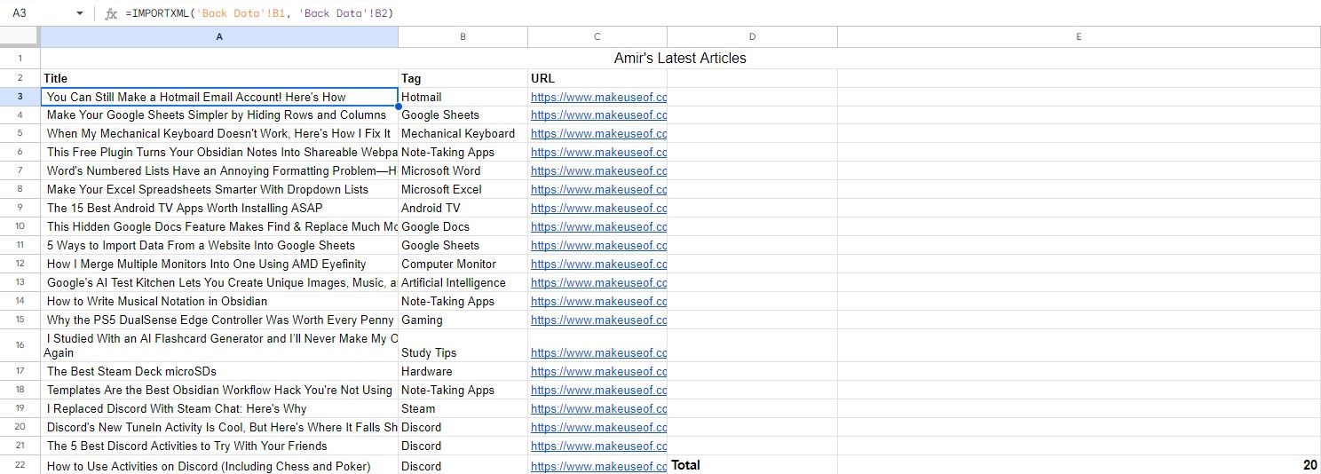 A spreadsheet referring to a hidden sheet in Google Sheets