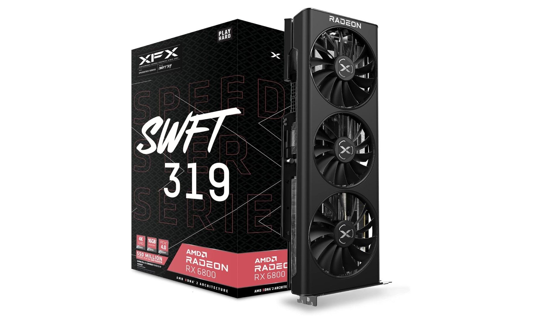 amd rx 6800 next to xfx box