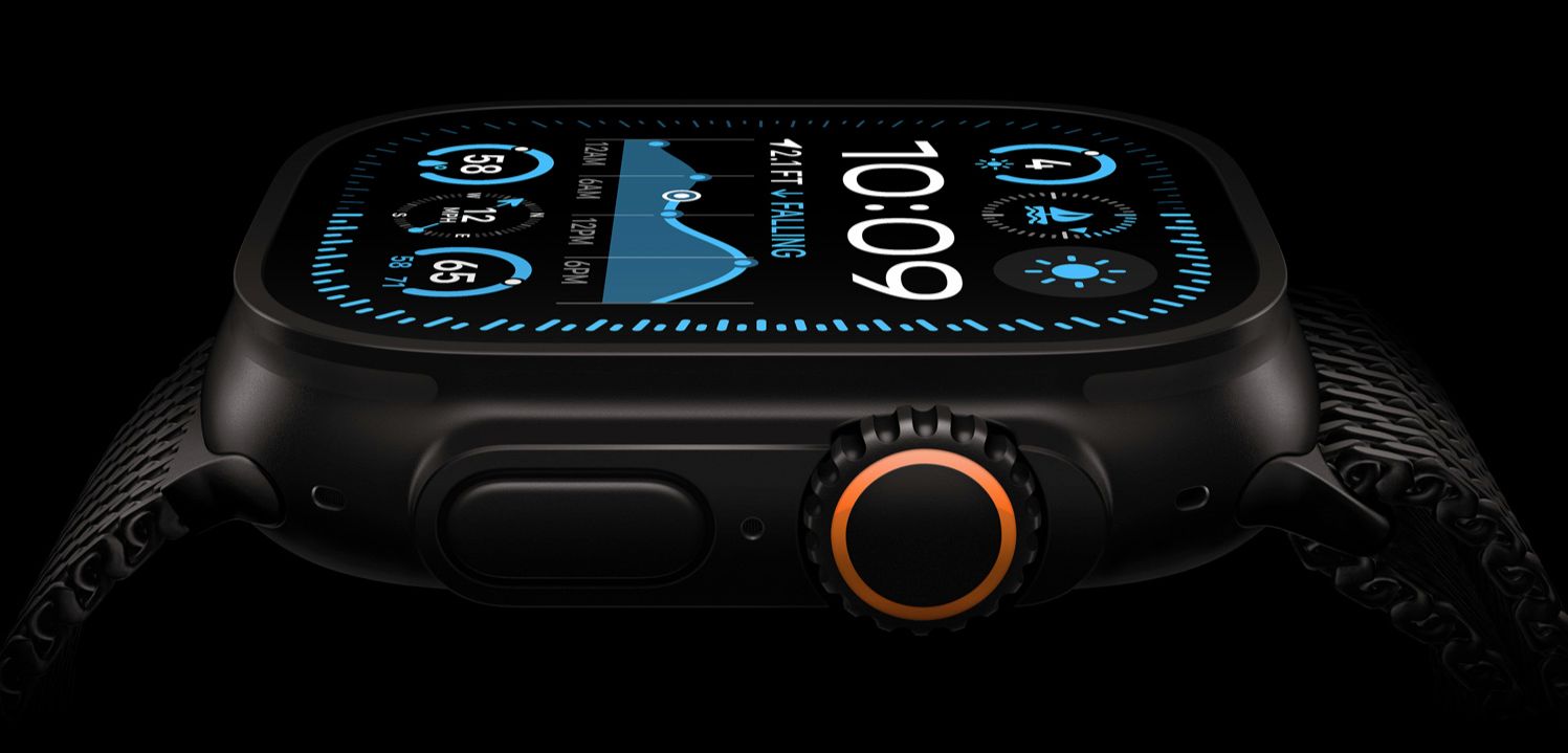 Apple Watch ultra 2 side view با تاج دیجیتال