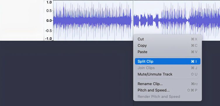 Audacity - یک کلیپ صوتی را تقسیم کنید.