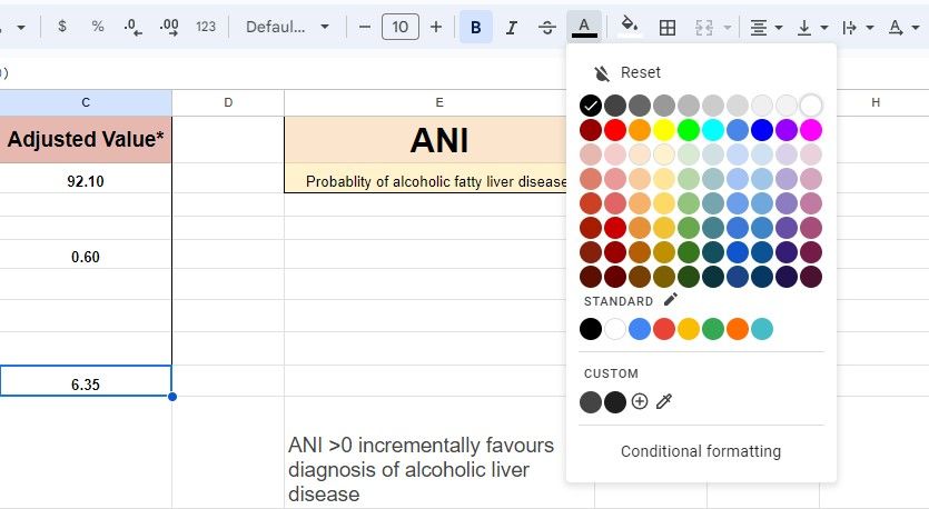 Changing text color in Google Sheets