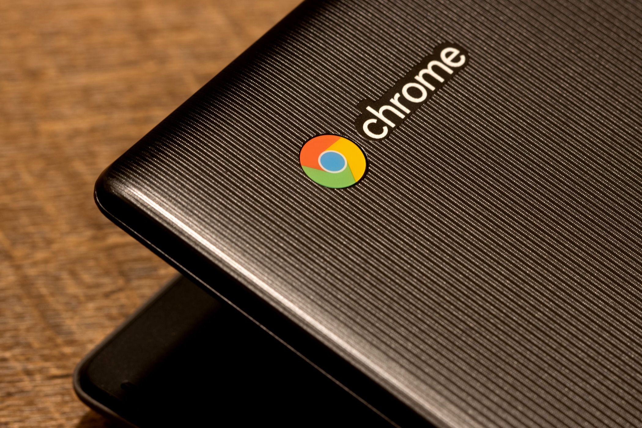 Chromebook with Chrome OS logo