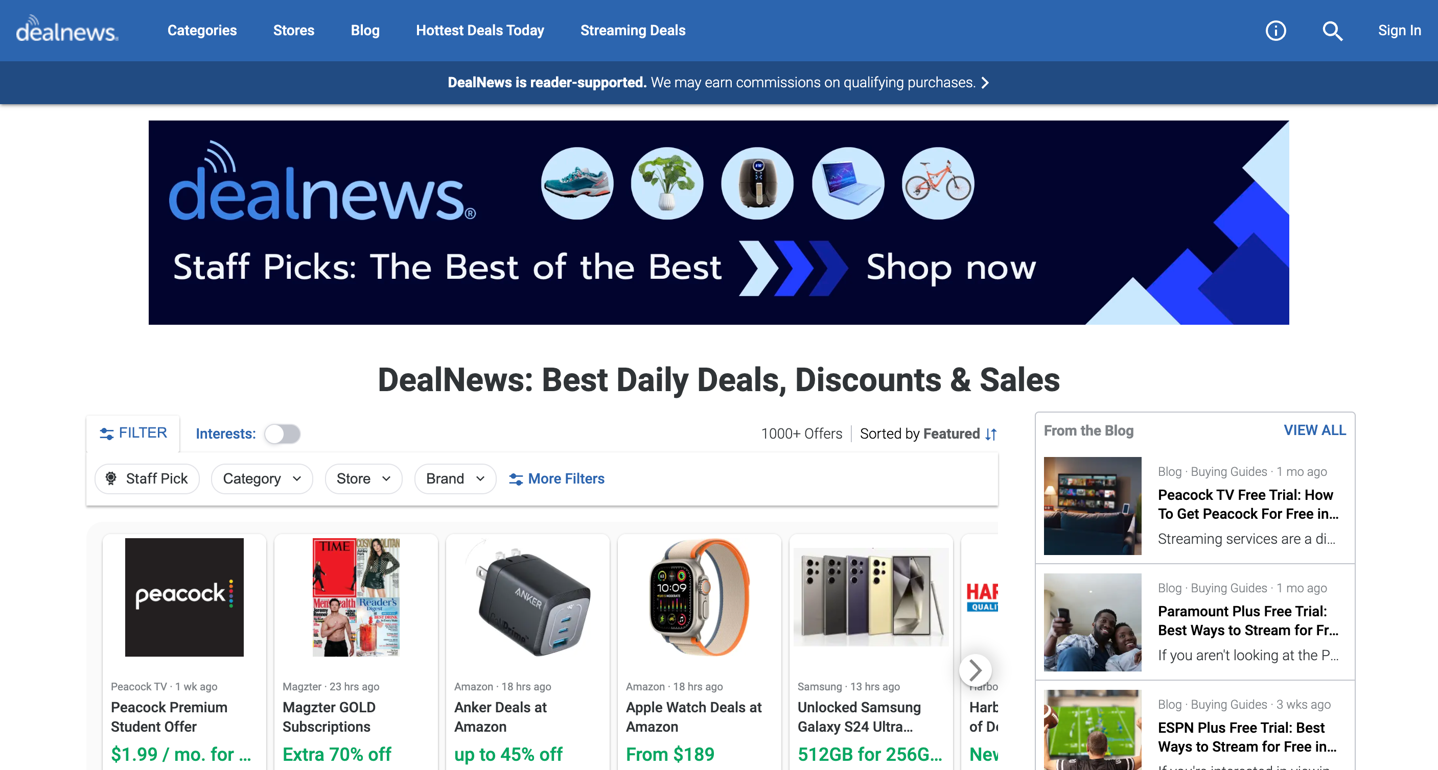 DealNews deal hunting website