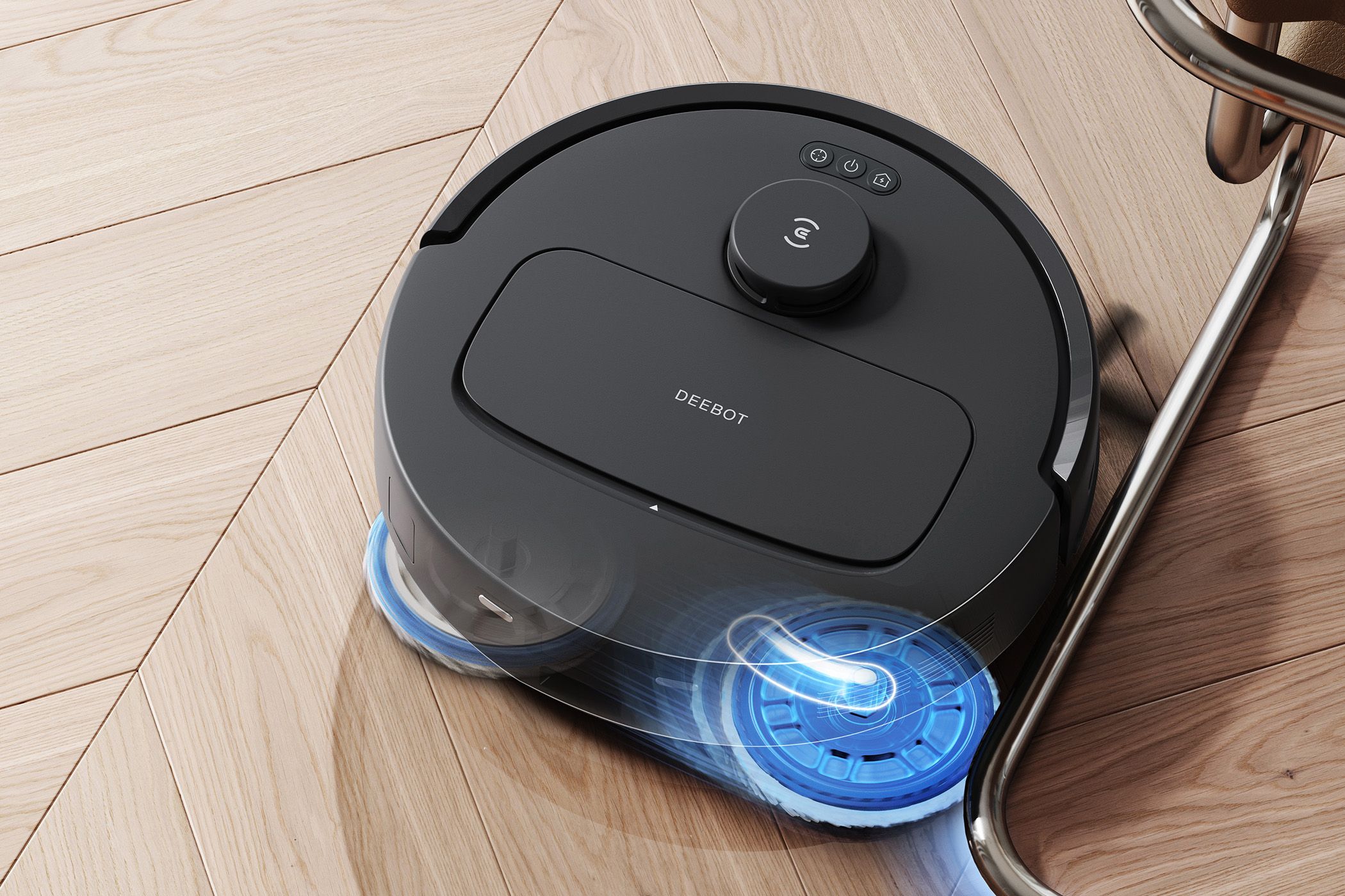 Deebot N30 Omni Cleaning Furniture Edges With TruEdge Mopping