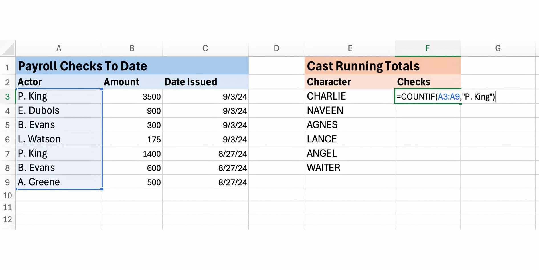 Count Cells With Specific Text in Excel Using the COUNTIF Formula