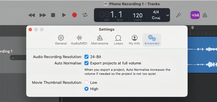 GarageBand - عادی کردن یک آهنگ.