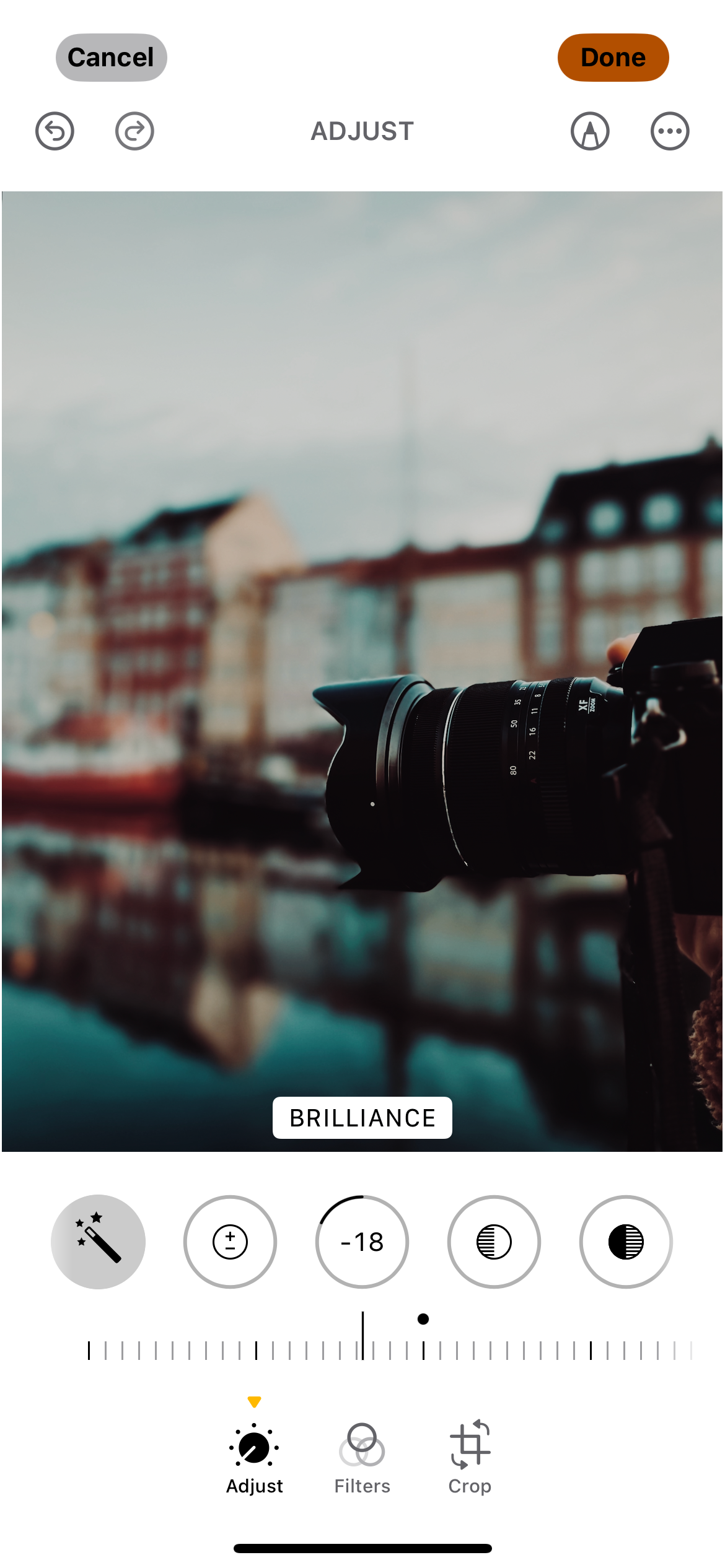 Editing the Brilliance Slider in the Photos App