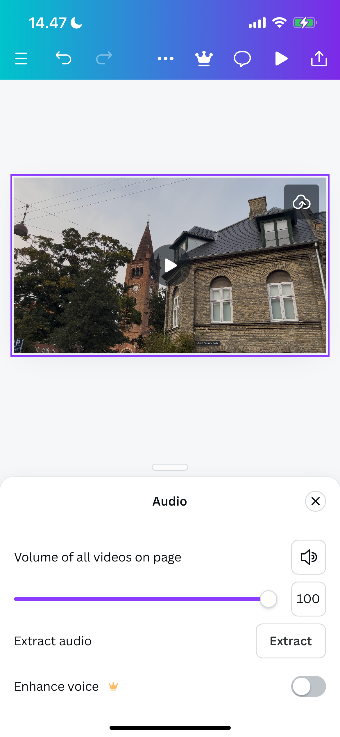 Editing audio in Canva