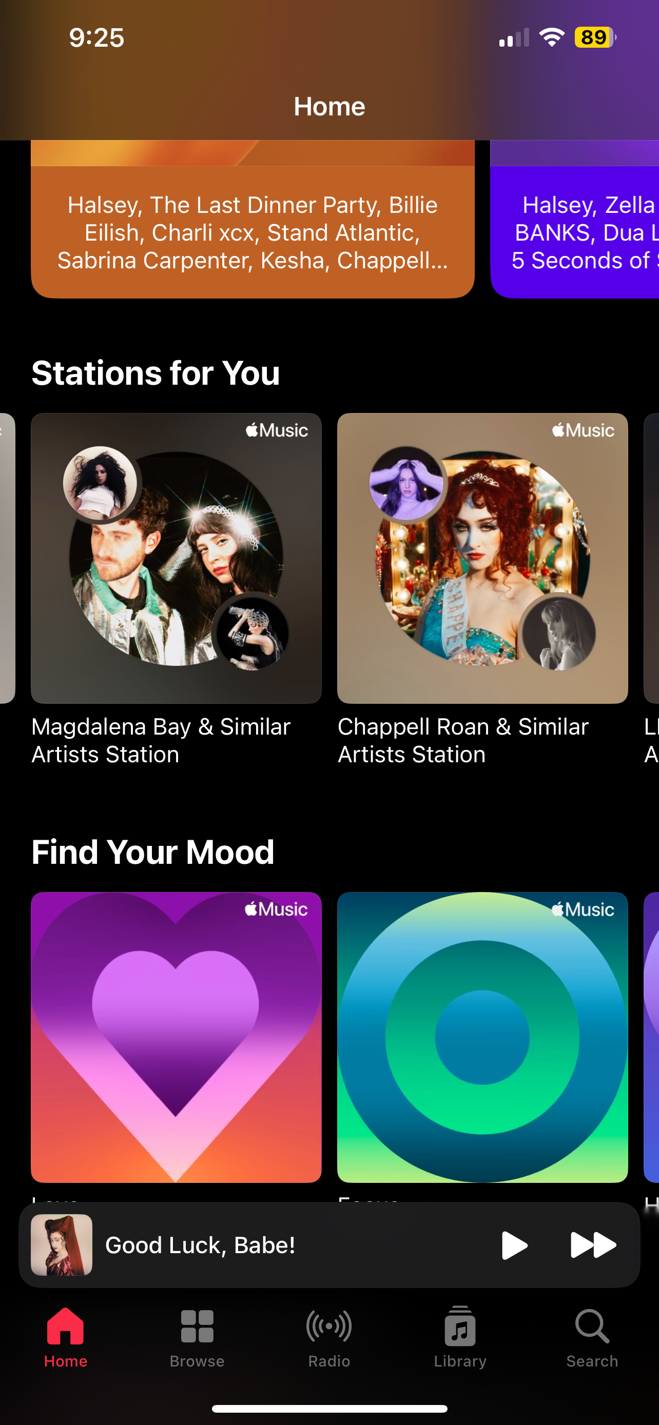 Artist Stations on Apple Music featuring Magdalena Bay and Chappell Roan