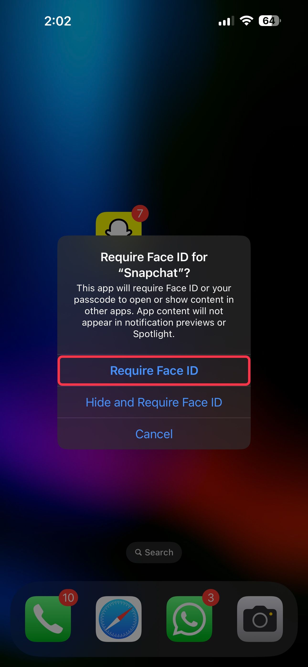 هنگام قفل کردن برنامه‌ها در iOS 18، به گزینه Face ID نیاز دارید