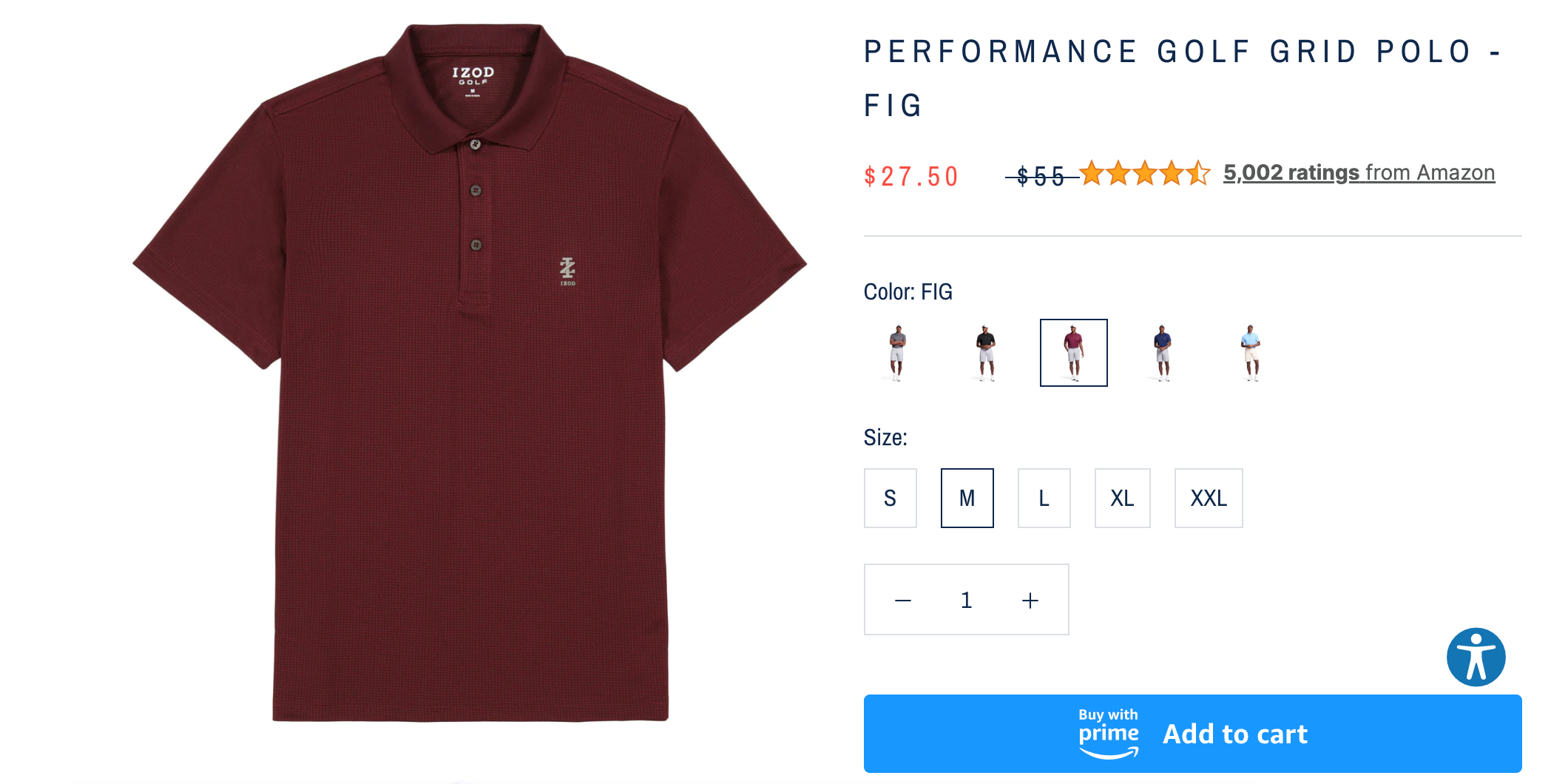 When buying a shirt on IZOD, there is a button to Buy with Prime