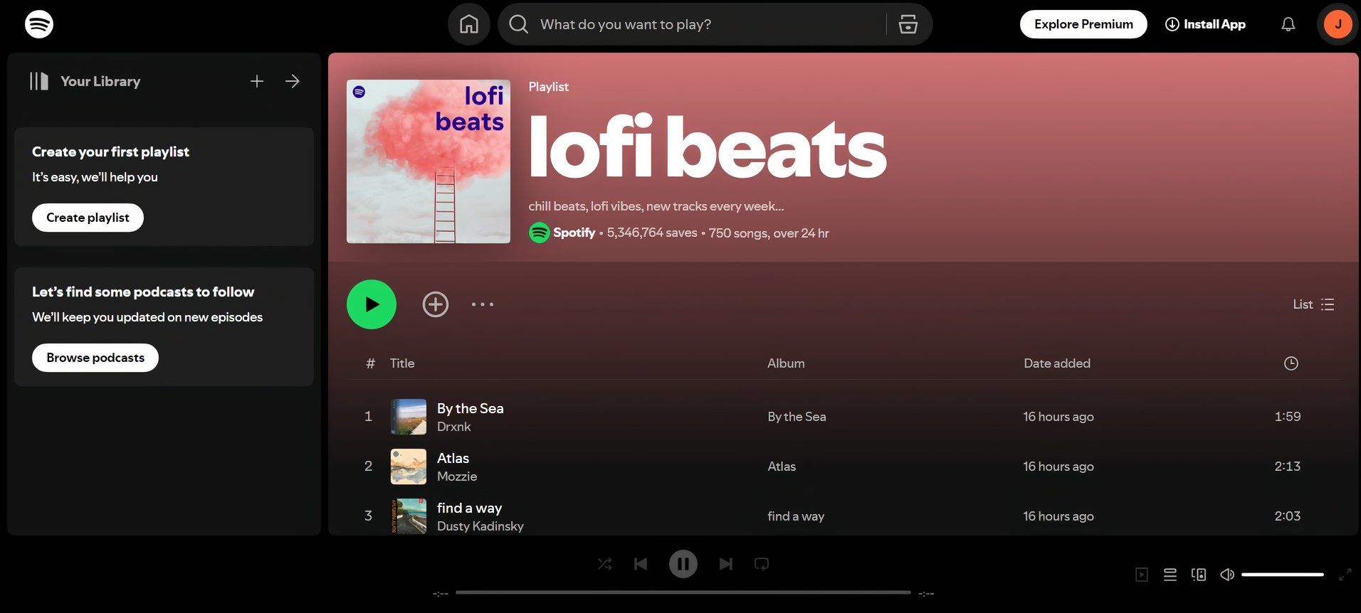 lofi beats playlist در spotify