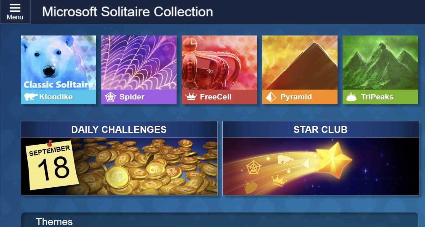 Microsoft Solitaire Collection on Bing