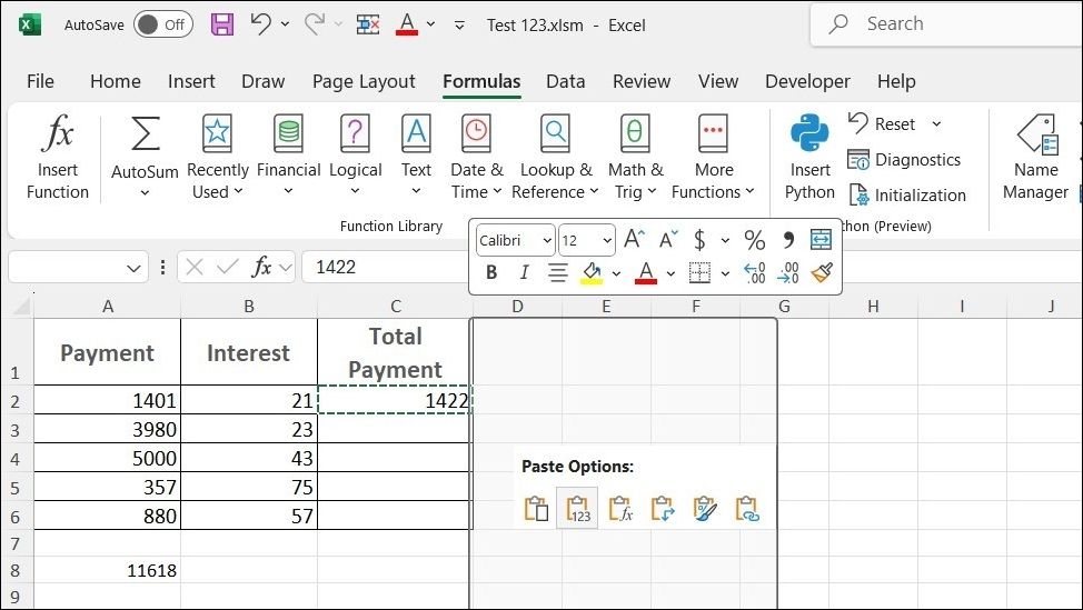 چسباندن مقادیر در Excel-1