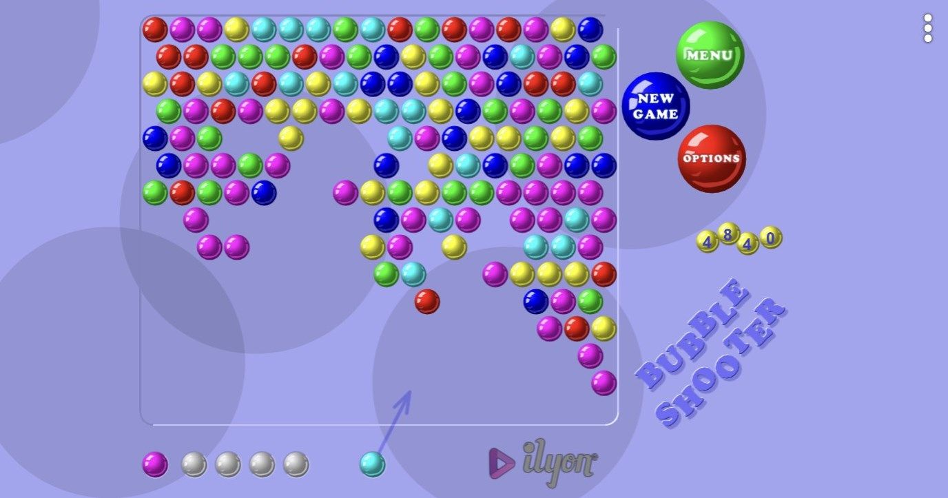 Playing Bubble Shooter on Bing