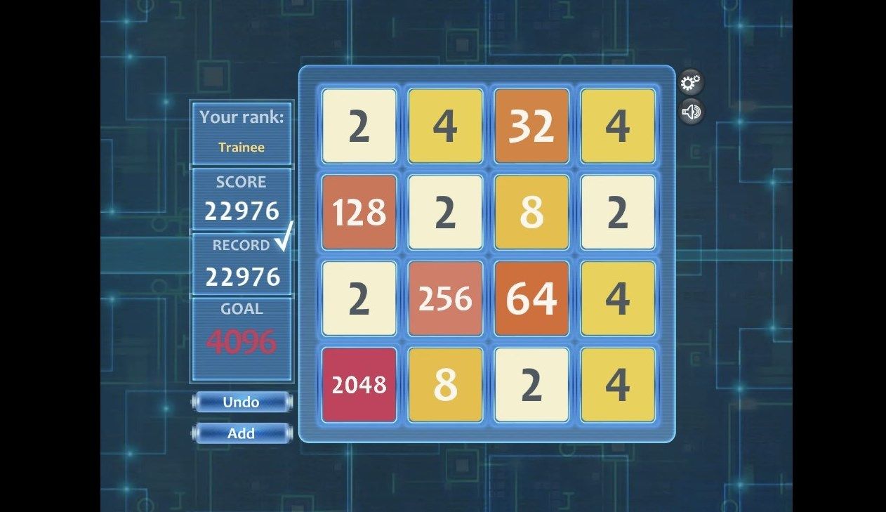 Playing 2048 on Microsoft Bing