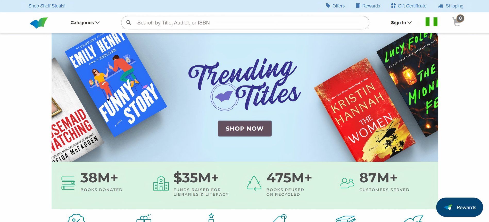 screenshot of betterworldbooks homepage