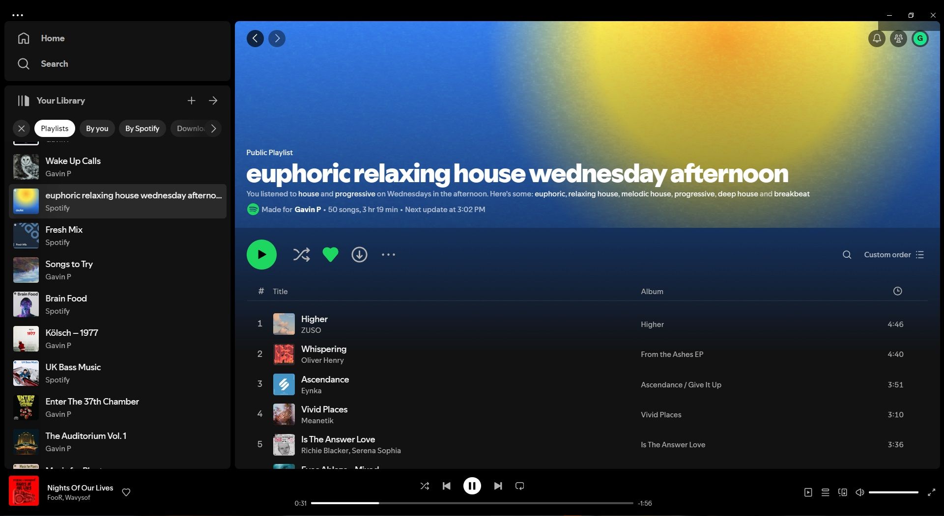 spotify daylist playlist example