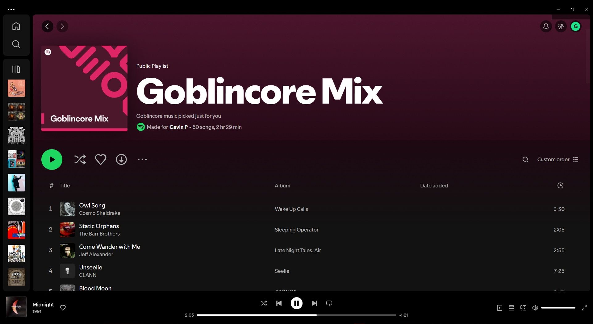 spotify goblincore mix example