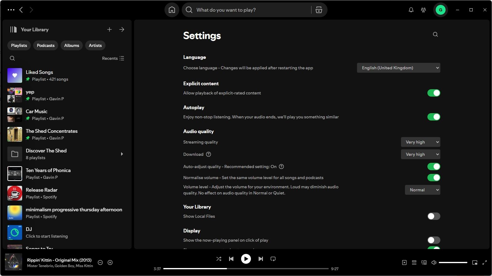 spotify windows audio settings menu