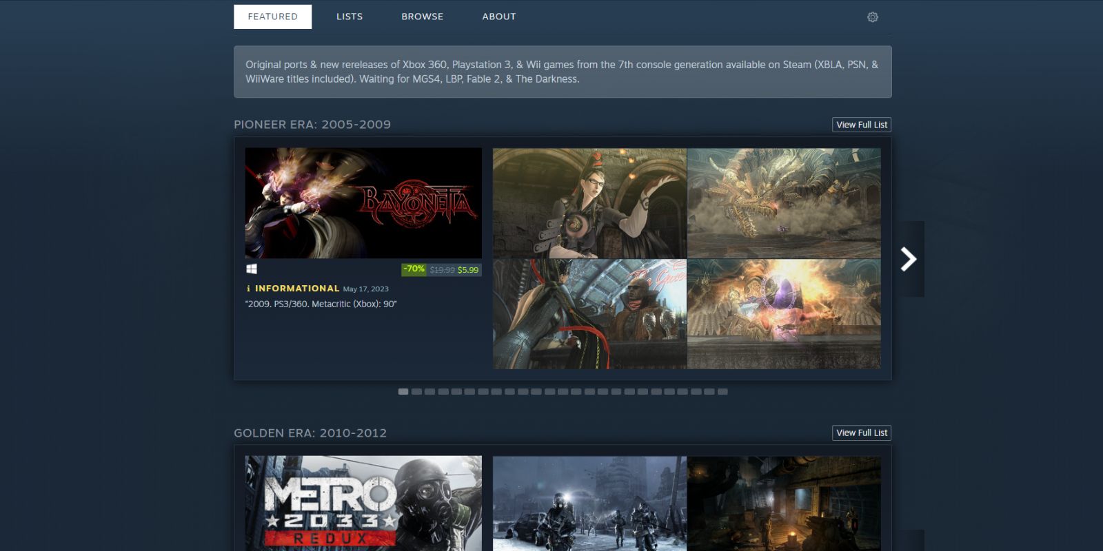 steam curator xbox 360 games list