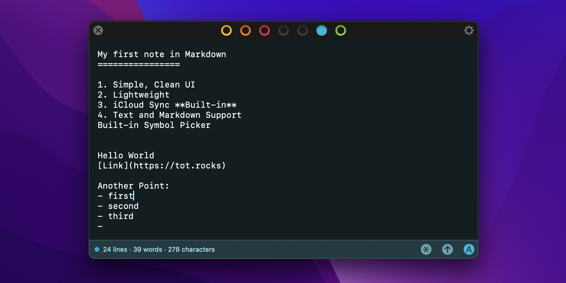 Taking notes in Markdown using Tot