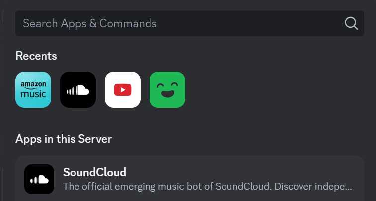 The Apps & Commands Bar in Discord