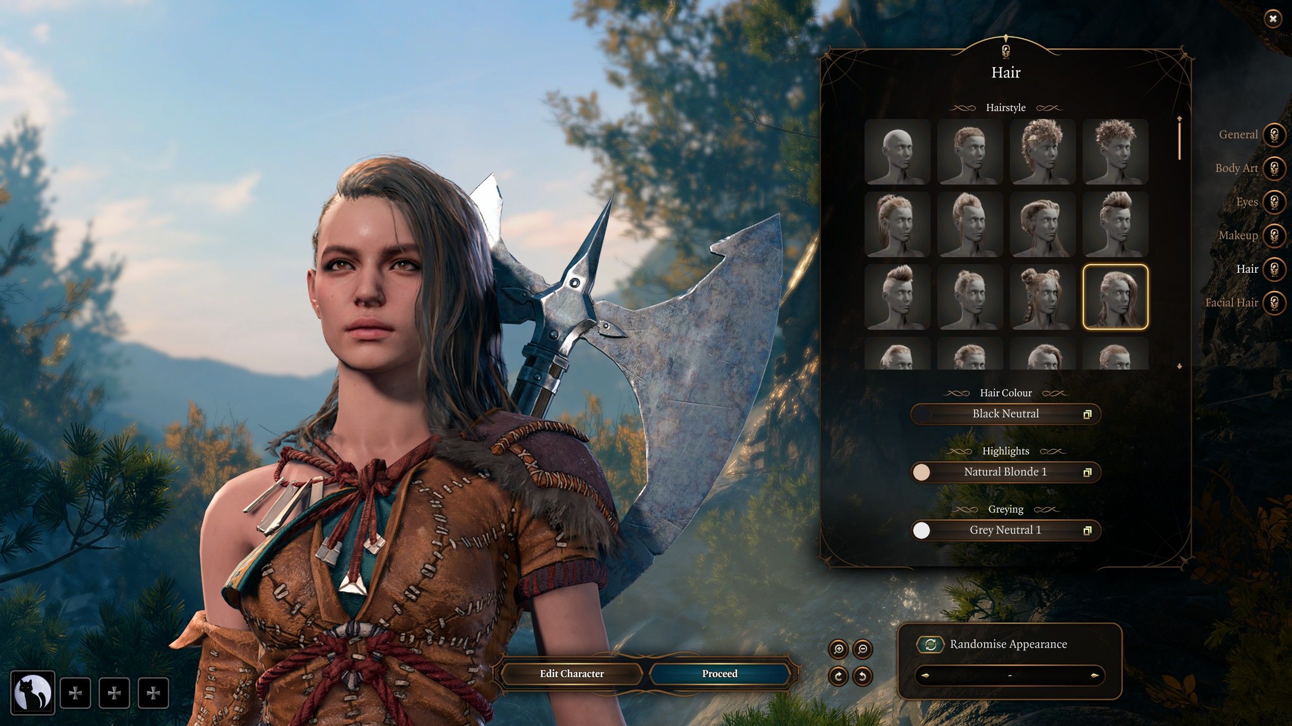 the character creation screen in baldur's gate 3