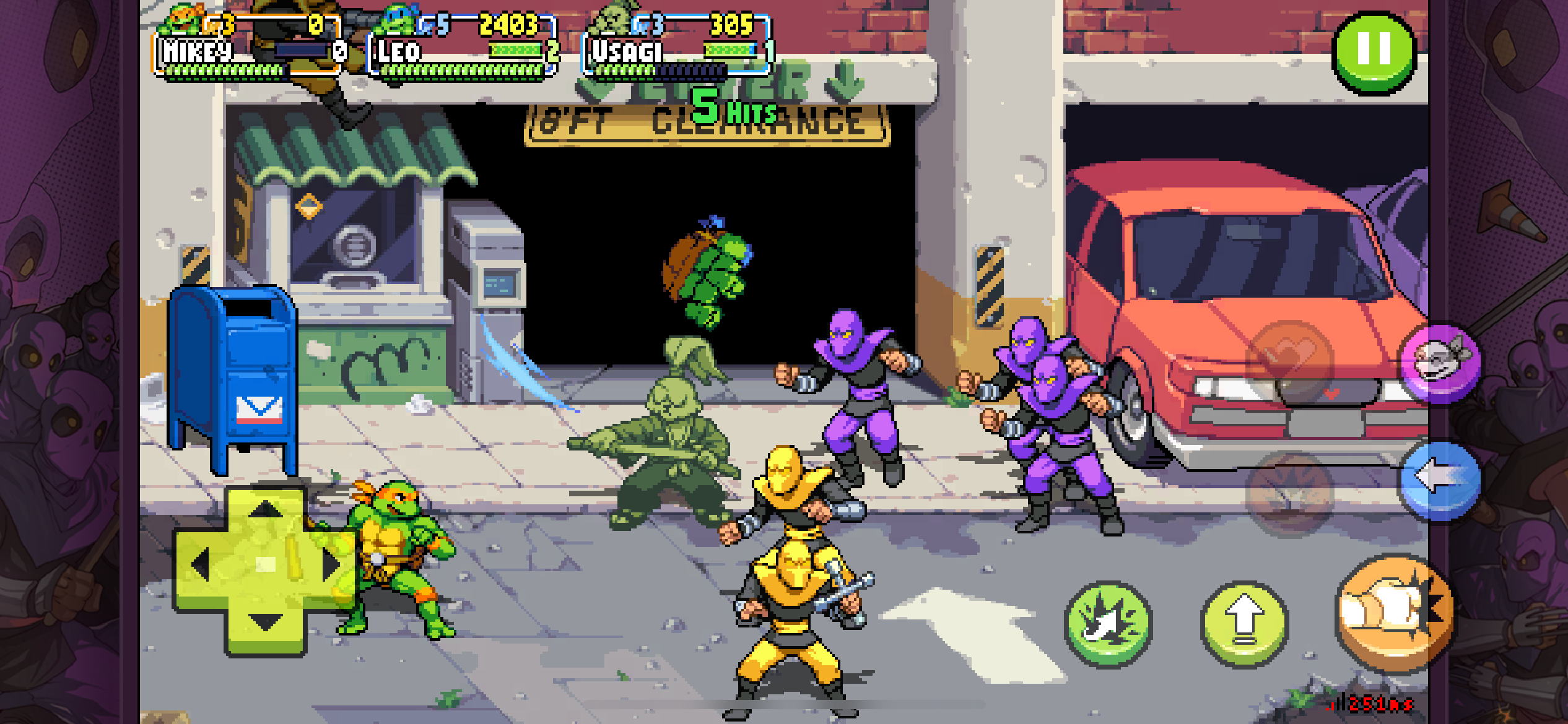 A screenshot of the TMNT Shredder's Revenge on iPhone.