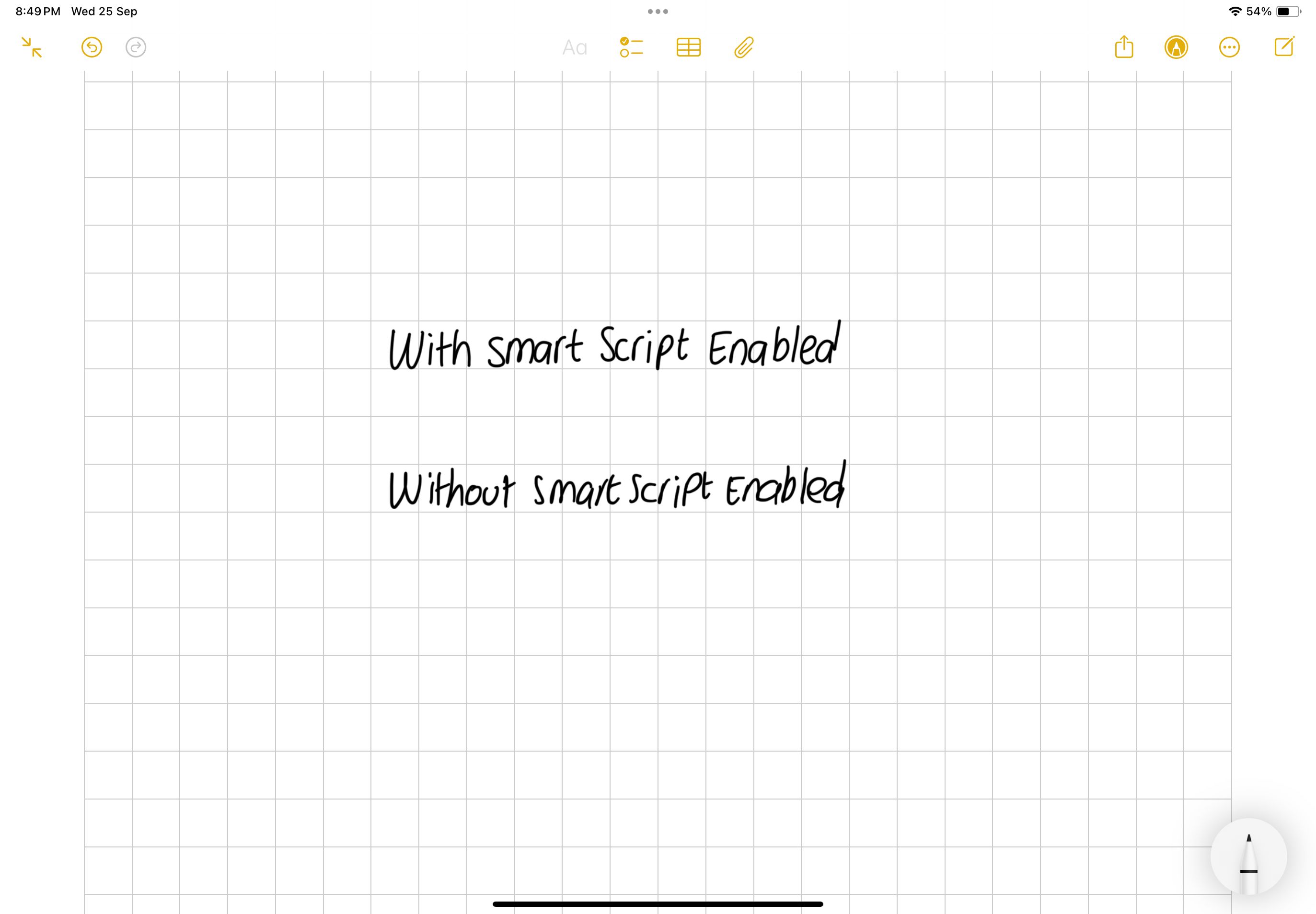 Writing with Smart Script and without