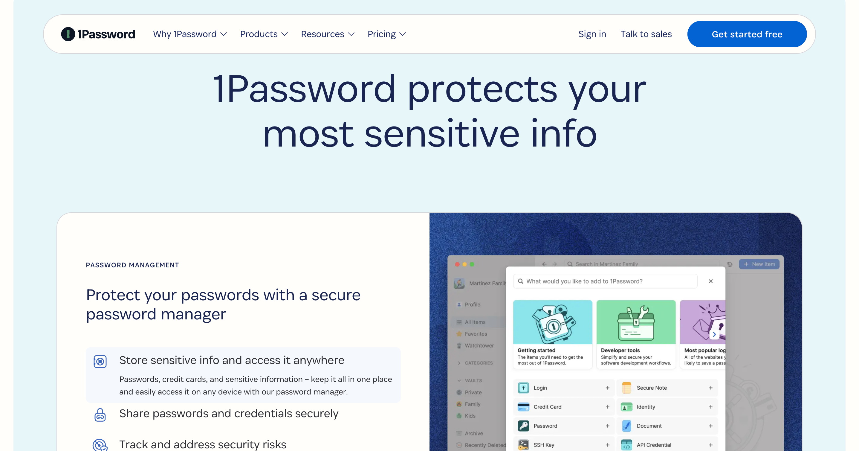 1Password password manager website